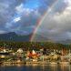 Vista de Ushuaia bajo la lluvia